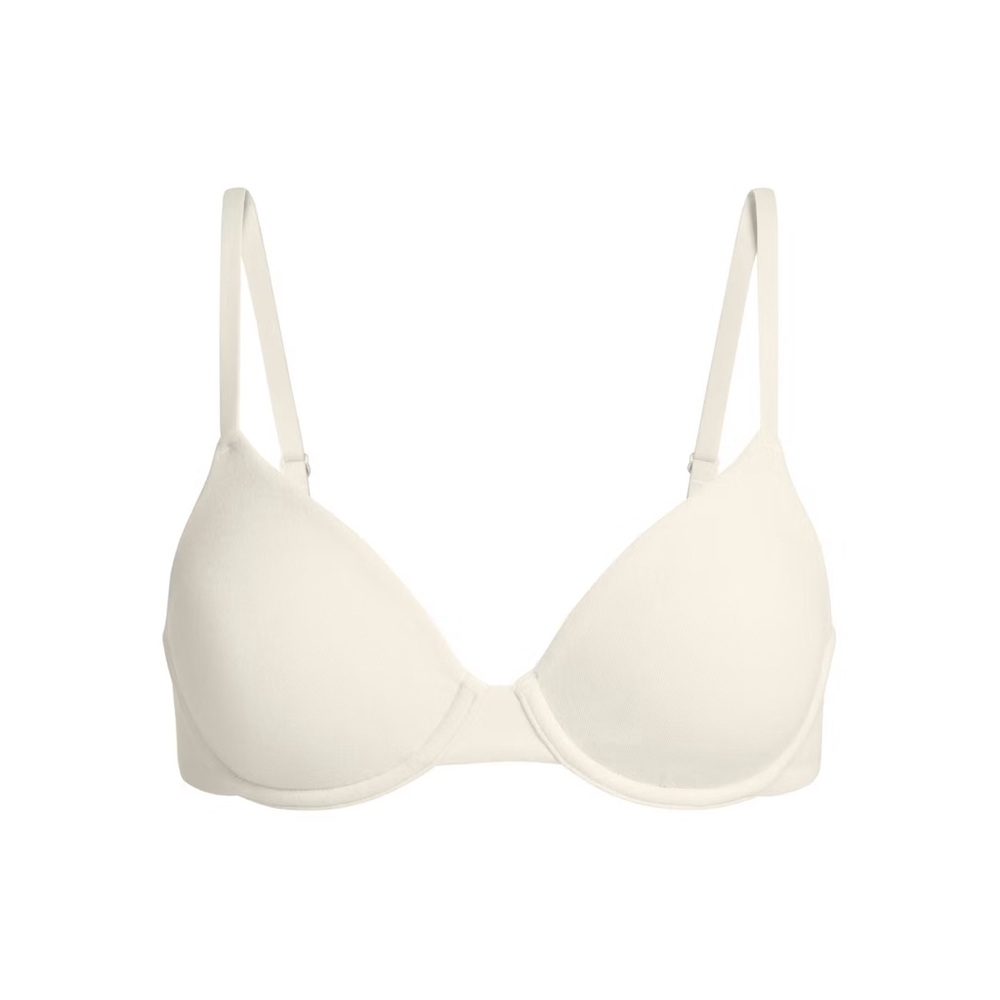 SKIMS Bone Cotton Jersey Underwire Full-Coverage Bra with Adjustable Straps NWT